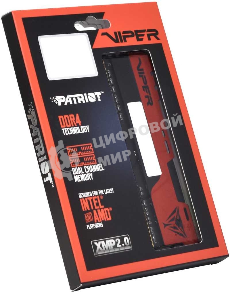 Оперативная память Patriot Viper Elite II, DDR4, 32GB (2x16 GB), 3200 MHz, CL18, DIMM, радиатор, красный, черный
