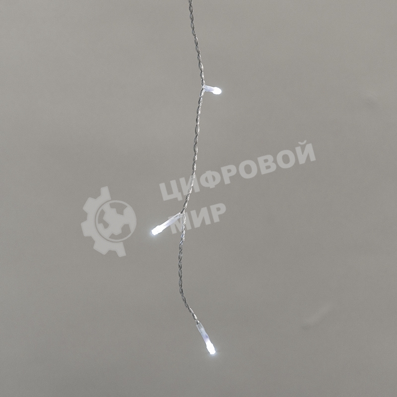 Гирлянда светодиодная Neon-night Айсикл (бахрома) 10х0,6м, с эффектом мерцания, прозрачный провод, IP44, 230В, диоды белые, 238LED