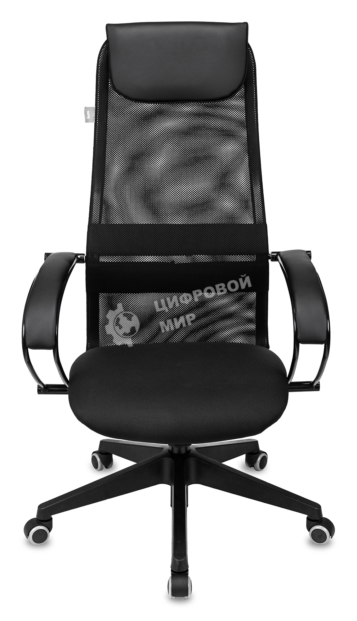 Кресло руководителя Бюрократ CH-607 TW-01 черный, сетка/ткань с подголов. крестовина пластик