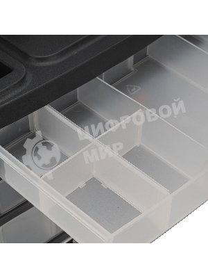 Органайзер Stels для хранения с выдвижными лотками 310х150х260мм, 4 секции, пластик