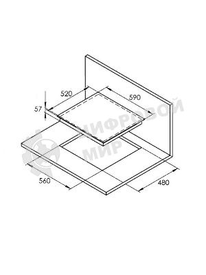 Индукционная варочная панель ICS 612 Индукция, 60 см, 4 конфорки, черный