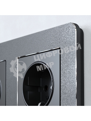 Рамка на 2 поста Platinum (черный алюминий) W0022608