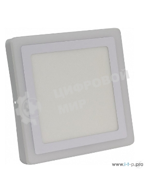 Светильник Smartbuy SBLSq1-DLB-18-3K-B Накладной (LED) светильник Квадрат с синей подсветкой DLB 18w/3000K+B/IP20