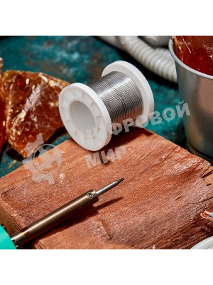 Припой с канифолью Rexant ПОС-61, 100г, Ø1мм, (олово 61%, свинец 39%), катушка