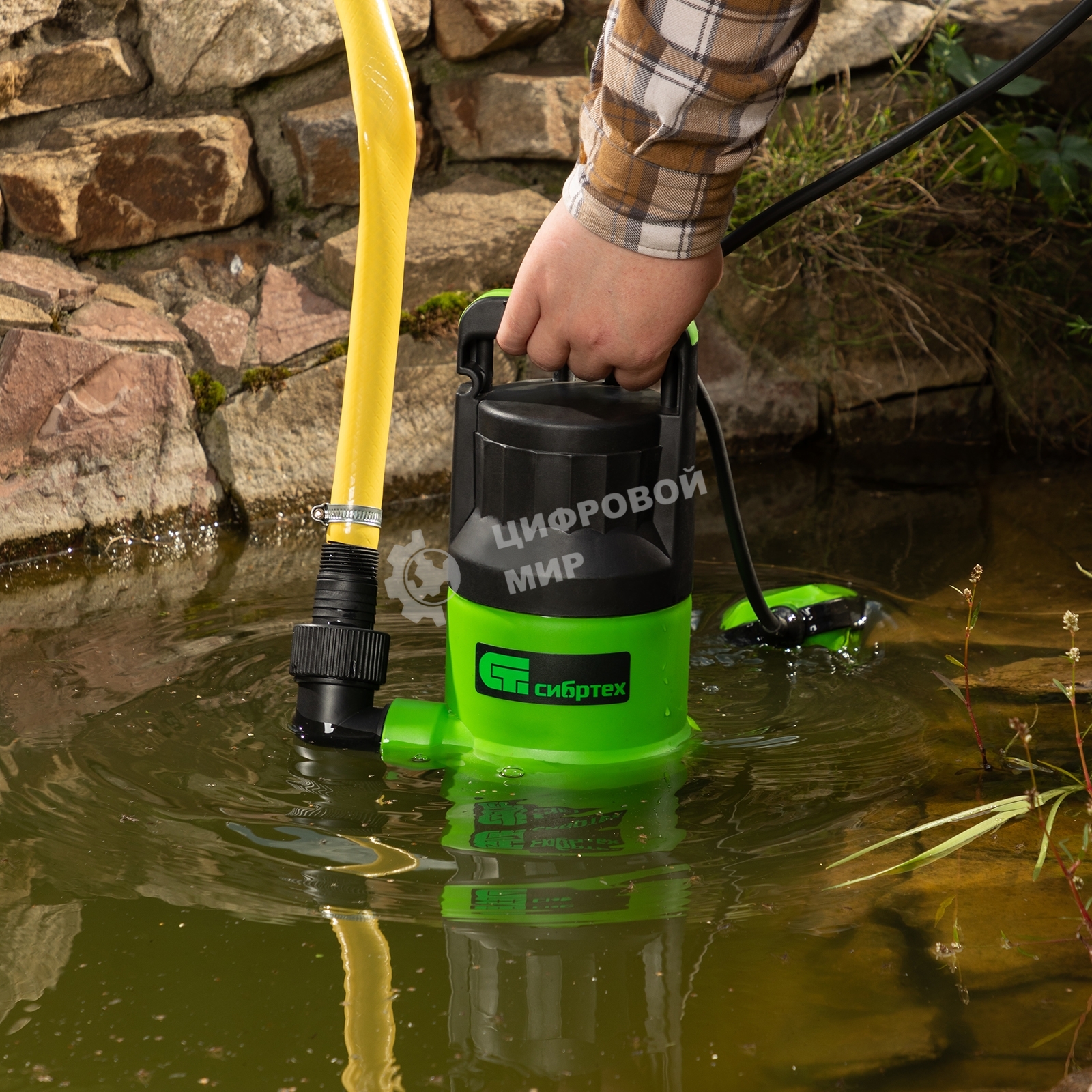 Дренажный насос Сибртех для грязной воды СДН800-35 800 Вт напор 9 м 13500 л/ч