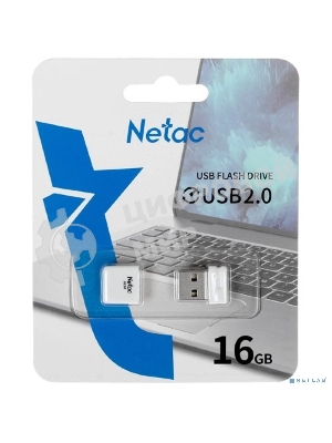 Флешка USB Netac U116 (NT03U116N-016G-20WH), 16Gb, USB 2.0, R/W 70/30, белый