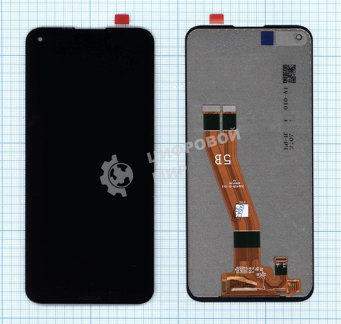 Дисплей для Nokia 3.4, черный
