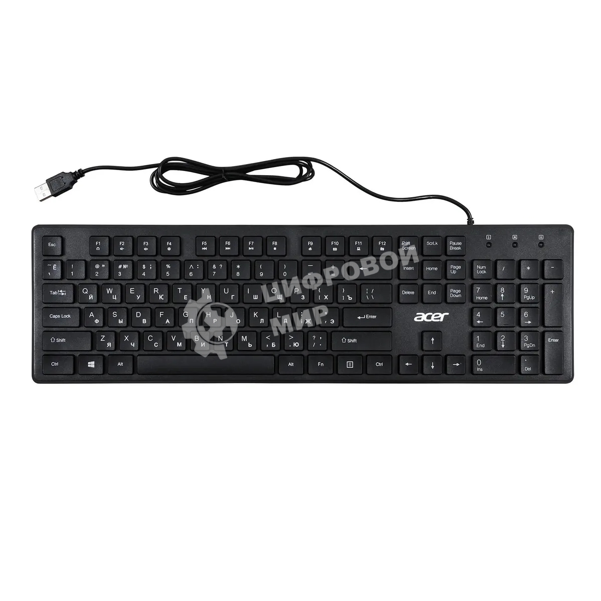 Клавиатура проводная Acer OKW020, USB, черный