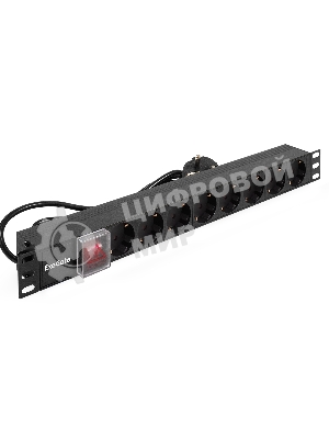 Блок розеток горизонтальный ExeGate ServerPro PDU-19H804 Al-8S-EU2.5-SW, 19