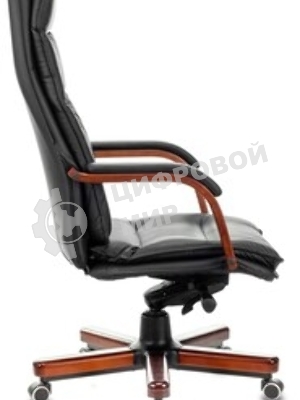 Кресло Бюрократ T-9927WALNUT/BLACK черный, кожа