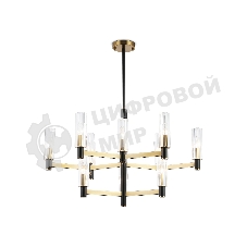 Люстра Ambrella light LH55515/12 BK/BS/CL черный/латунь/прозрачный E14*12 max 40W D860*905