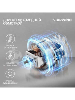 Миксер Starwind SPM4172 голубой, стационарный, 1800 Вт, 7 л, 10 скоростей