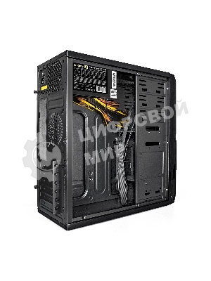 Компьютерный корпус ExeGate EX278396RUS Miditower ExeGate XP-329S Black, ATX, (XP400, Black,120мм), 2хUSB, Audio