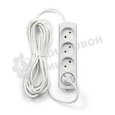 Удлинитель Гарнизон EL-NL4-W-5, 4 розетки допустимый ток 10А, длина 5 м.