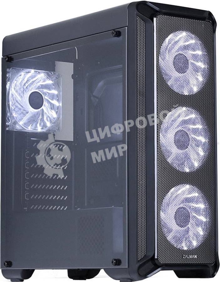 Компьютерный корпус Zalman i3 edge черный без БП ATX 3x120мм 2xUSB 2.0 1xUSB 3.0 audio bott PSU