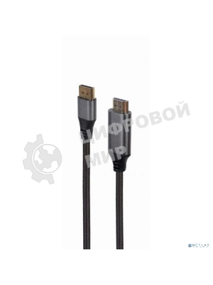 Кабель DisplayPort->HDMI Cablexpert CC-DP-HDMI-4K-6, 4K, 1.8м, 20M/19M, черный, экран, пакет