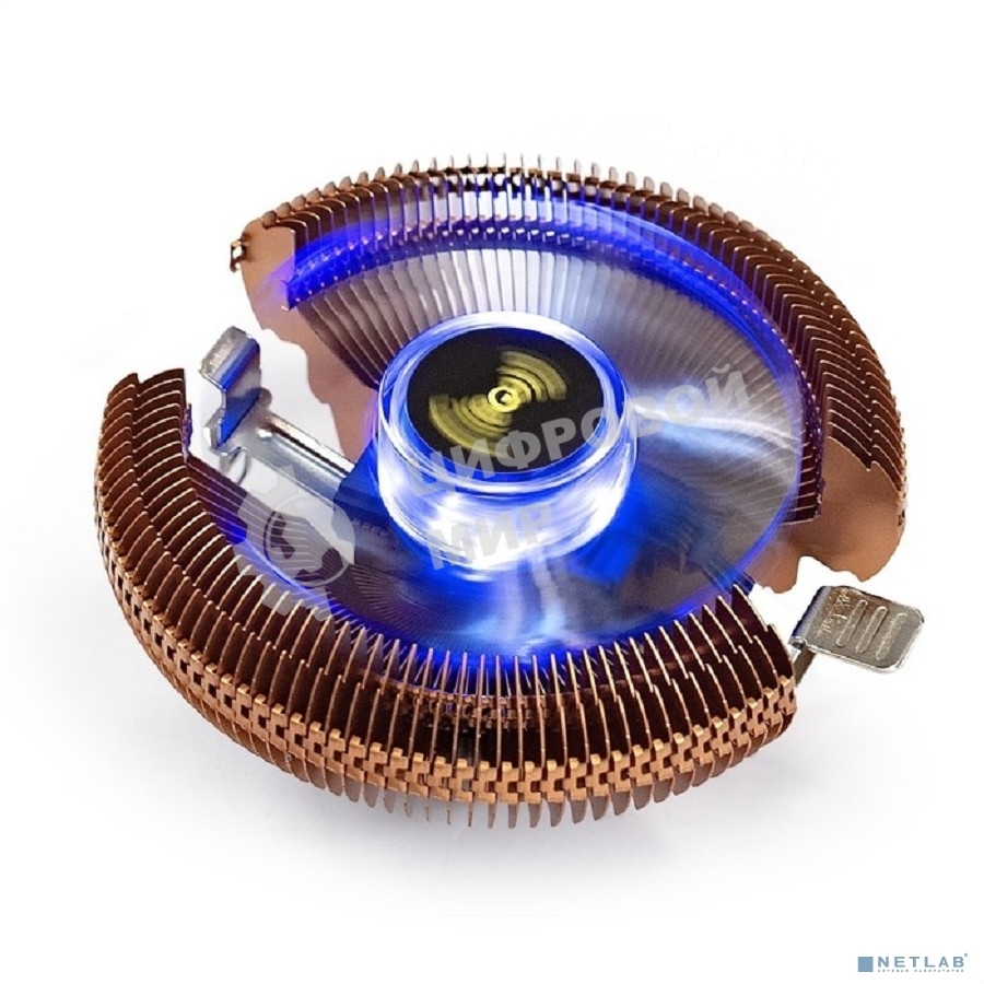 Кулер для процессора ExeGate Wizard EE91-Cu.BLUE бронзовый, 90 мм, алюминий/медь, 2200 об/мин, 22 дБ, 3 pin, 80 Вт, 45 мм