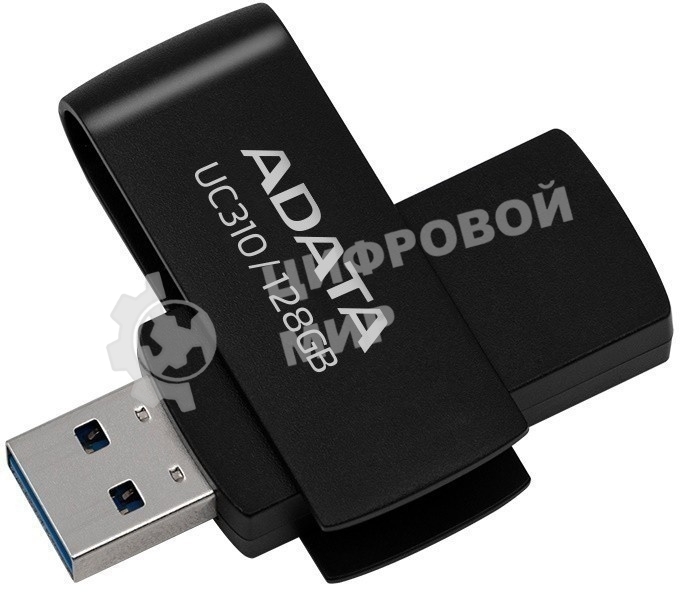 Флешка USB ADATA UC310 (UC310-128G-RBK), 128Gb, USB 3.2 Gen 1, R/W 100/30, черный