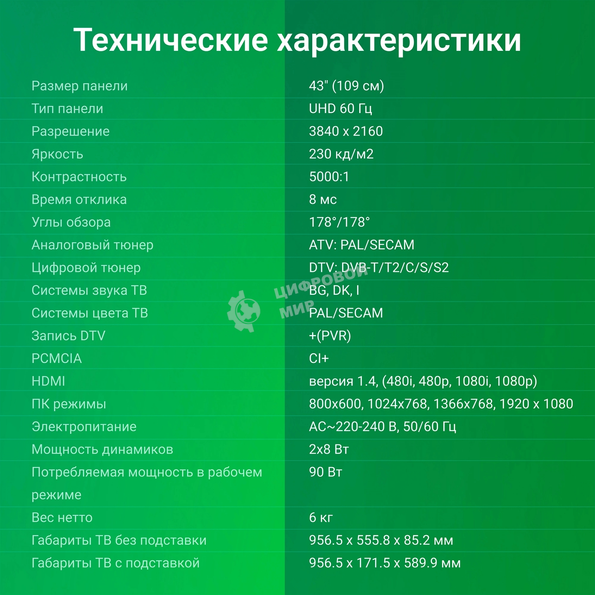 Телевизор Digma 43