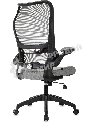 Кресло руководителя Бюрократ Sigma 1 серый, сетка/ткань, крестов. пластик