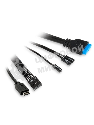 Компьютерный корпус без блока питания HSPD F711-TGbK-ARGB, Panoramic Full Tower, черный, TG, 0.7 SPCC, 4x120мм ARGB ATX, mATX, mITX 190/420/280мм 2x2.5