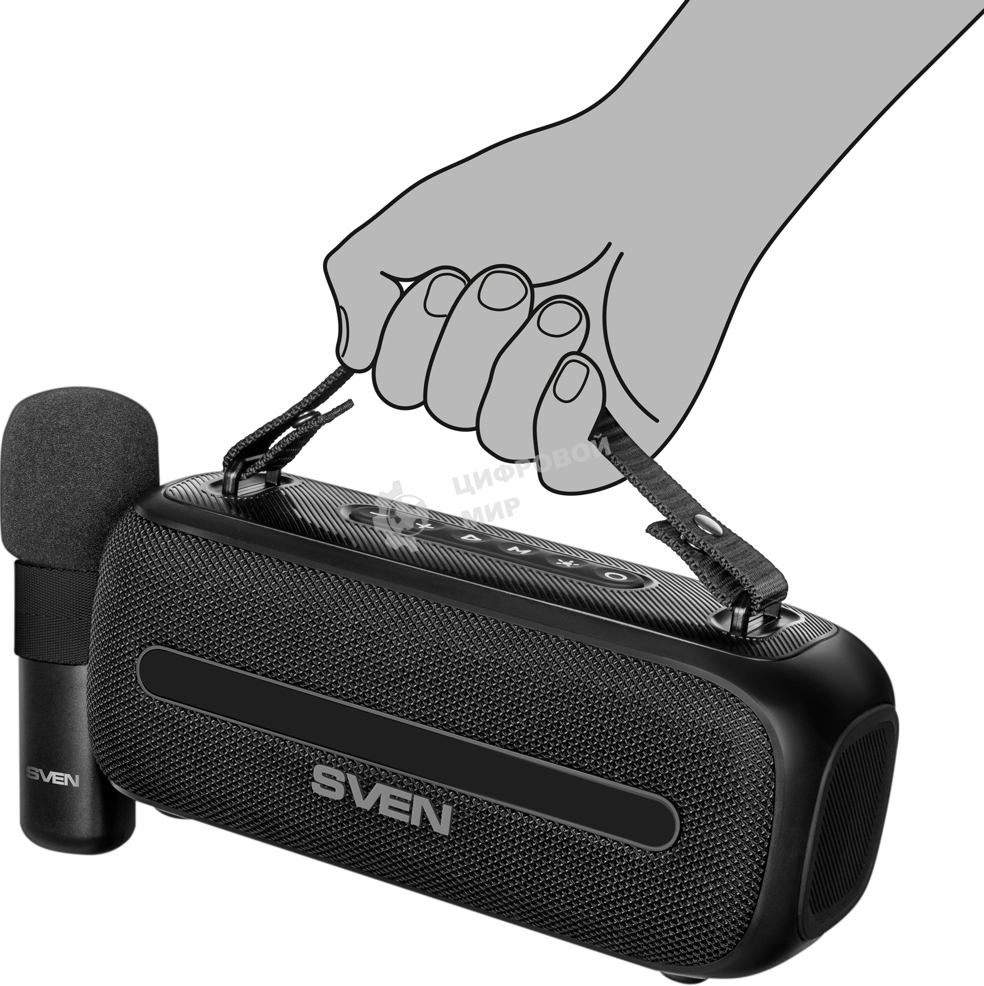 Колонка портативная Sven PS-255 черный 12W 1.0 BT 3600mAh (SV-022563)