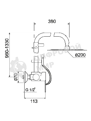SUS124-003DK-2 Душевая система, ø35