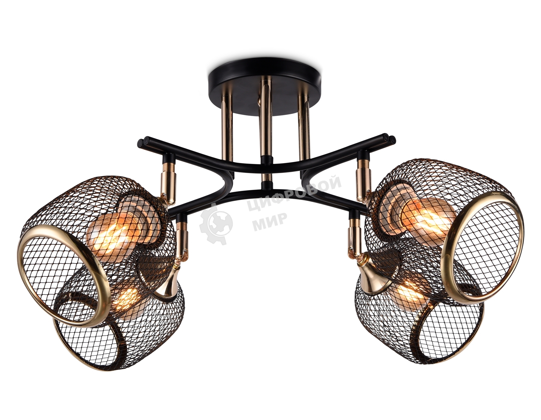 Светильник Ambrella light TR80177/4 BK/FGD черный/золото E27/4 max 40W D640*260