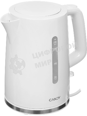 Чайник электрический Candy CK-100 белый, 1.7 л, 2200 Вт, скрытый нагревательный элемент