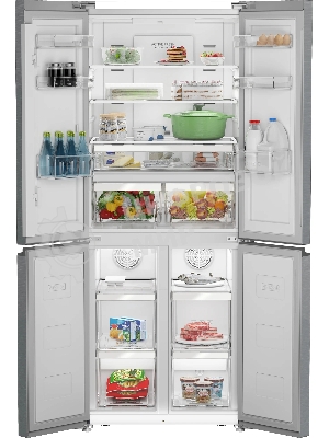 Холодильник Hotpoint HFP4 480I X нержавеющая сталь трехкамерный 300/150л морозилка снизу, No Frost, Side by Side