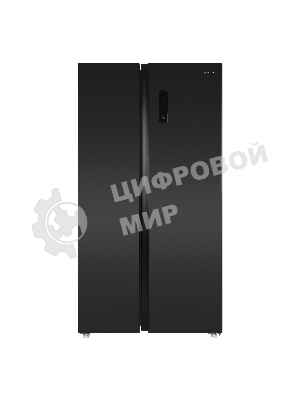 Холодильник Maunfeld MFF177NFSB черный глянц. двухкамерный 263/170л морозилка сбоку, No Frost, Side by Side