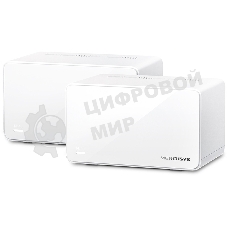 Домашняя Mesh Wi‑Fi система AX6000 Whole Home Mesh Wi-Fi 6 SystemSPEED: 1148 Mbps at 2.4 GHz + 4804 Mbps at 5 GHzSPEC: Internal Antennas, 1× 2.5 Gbps Port (WAN/LAN auto-sensing), 2× Gigabit Ports (WAN/LAN auto-sensing), 1024-QAM, OFDMA, HE160FEATURE: MERC