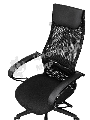 Кресло Бюрократ CH-607 TW-01 черный, сетка, подголовник