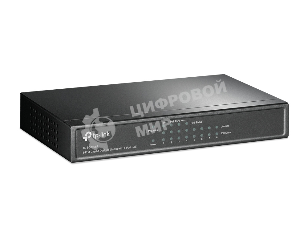Коммутатор TP-Link SMB TL-SG1008P Коммутатор 8-port Gigabit Switch с 4 портами РоЕ