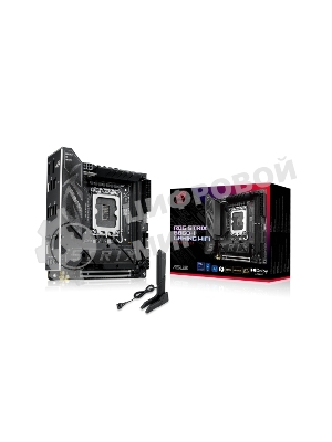 Материнская плата ASUS ROG STRIX B860-I GAMING WIFI, LGA1851, Intel B860, 2xDDR5, 4xSATA, 2xM.2, 1xPCIe 5.0 x16, 1xDP, 1xHDMI, 1xThunderbolt 4, 1x2.5Gb LAN, Wi-Fi 7, 2xUSB 2.0, 3xUSB 3.2 Gen 1, 1xUSB 3.2 Gen 2, 1xUSB 3.2 Gen 2x2, 1xUSB-C, 1xS/PDIF, 2x3.5 мм, 7.1, Mini-ITX