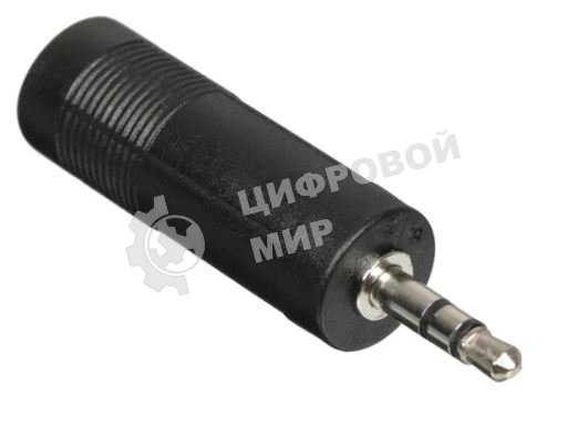 Переходник GoPower Jack 3.5мм (m)-Jack 6.3мм (f) черный Premium Zip-Lock c подвесом (1/500)