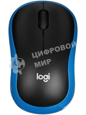 Мышь беспроводная Logitech M185 синий, 1000 dpi, радиоканал, USB, кнопки - 3