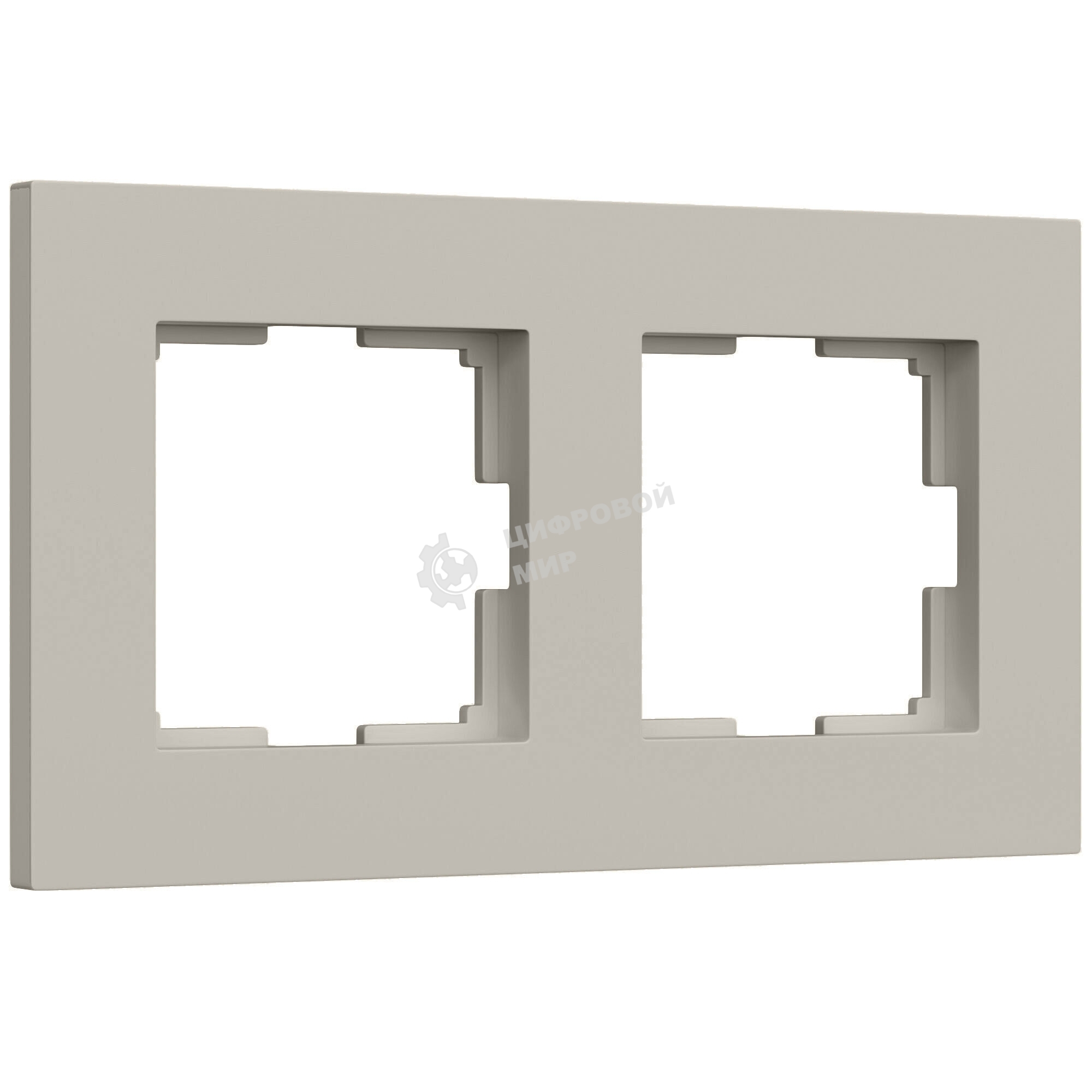 Рамка на 2 поста Slab (дымчатый софт) W0022917