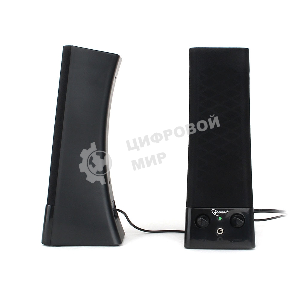 Акустическая система 2.0 Gembird SPK-500, черный, 6 Вт, рег. громкости, разъем для наушников, питание от сети