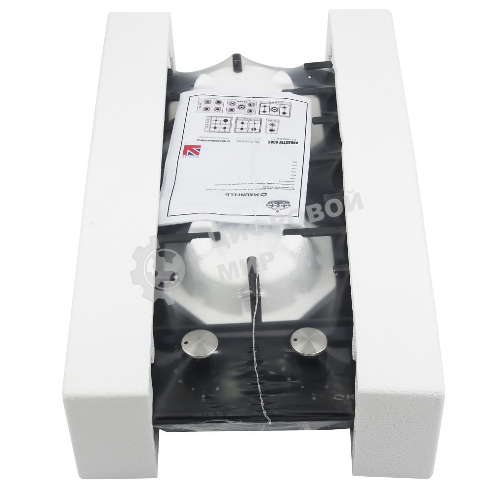 Газовая варочная панель Maunfeld EGHE.32.3EB/G, 2 конфорки, эмалированная сталь, черный