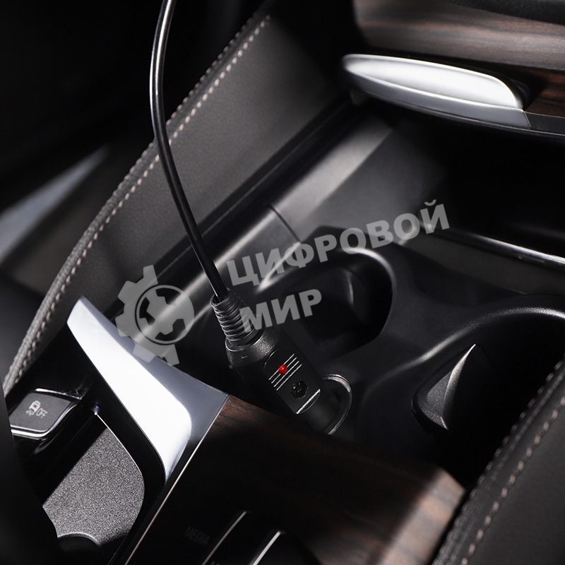 Автозарядка с индикатором Rexant (разъем 2.5х5.5) (АЗУ) шнур спираль 1.5 м