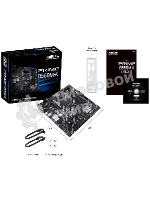 Материнская плата ASUS PRIME B550M-K, AM4, AMD B550, 4xDDR4, 4xSATA, 2xM.2, 1xPCIe 4.0 x16, 2xPCIe x1, 1xDVI-D, 1xHDMI, 1xVGA, 1x 1Gb LAN, 4xUSB 3.2 Gen 1, 2xUSB 3.2 Gen 2, 3x3.5 мм, 7.1, mATX