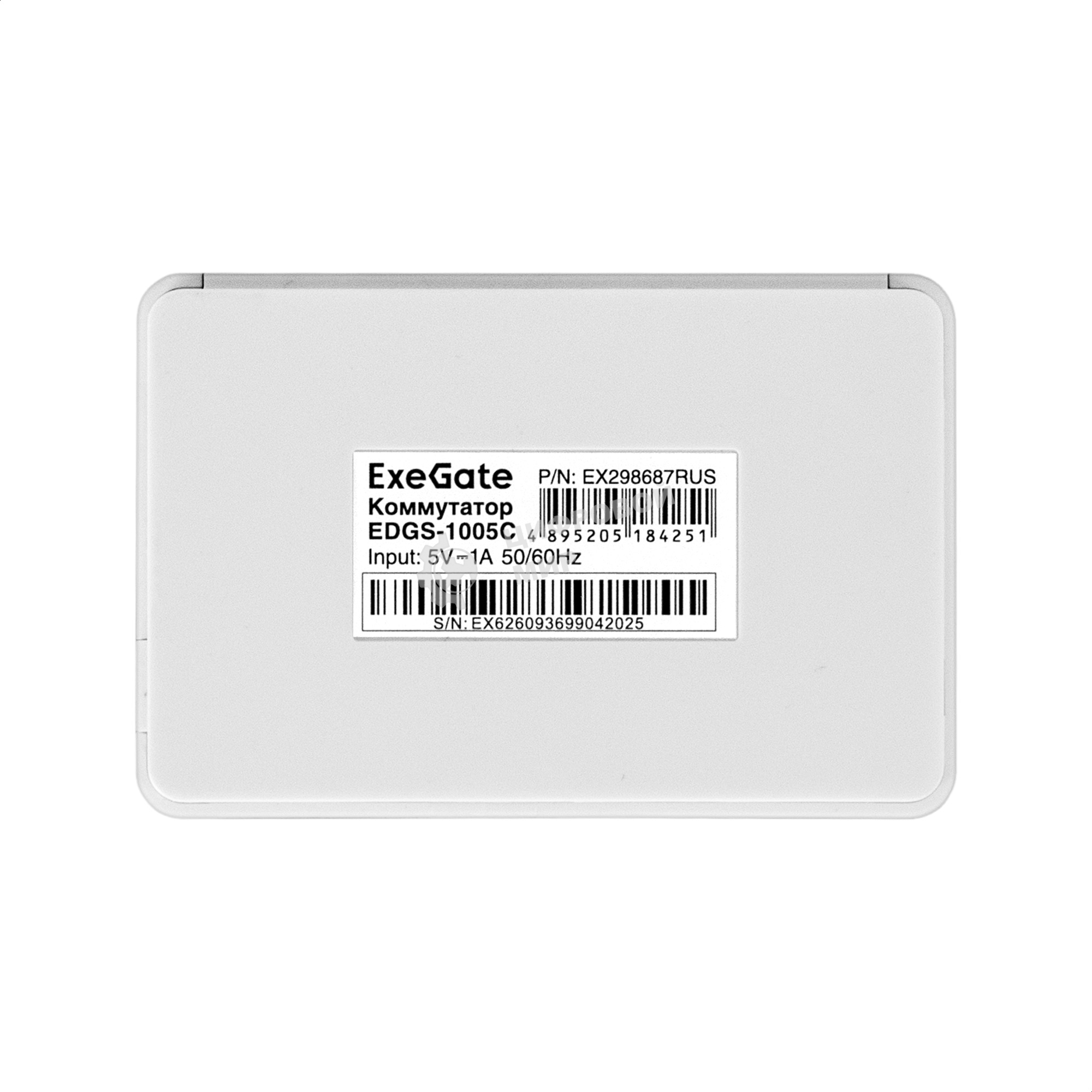 Коммутатор неуправляемый ExeGate EDGS-1005С (5-портовый гигабитный UTP 10/100/1000 Base-T, с функцией энергосбережения (EEE), настольный)