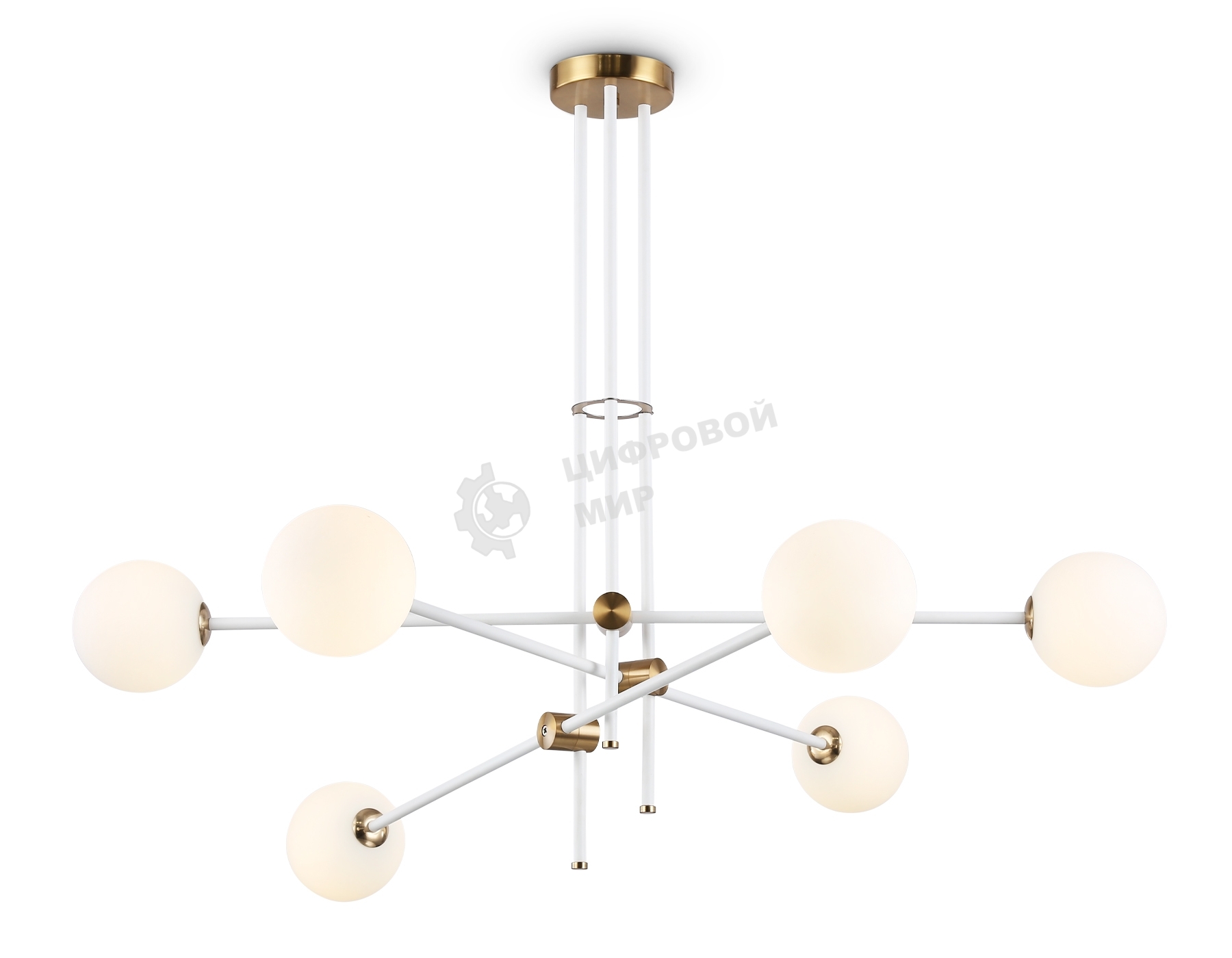Светитльник Ambrella Light TR2521/6 WH/BS белый/латунь G9/6 max 10W D970*750