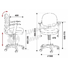 Кресло Бюрократ CH-W356AXSN/15-75 оранжевый 15-75 колеса белый/оранжевый (пластик белый)