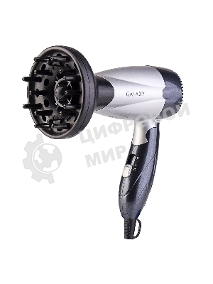 Фен Galaxy Line GL 4305 серебристый/черный, 1400 Вт, компактный