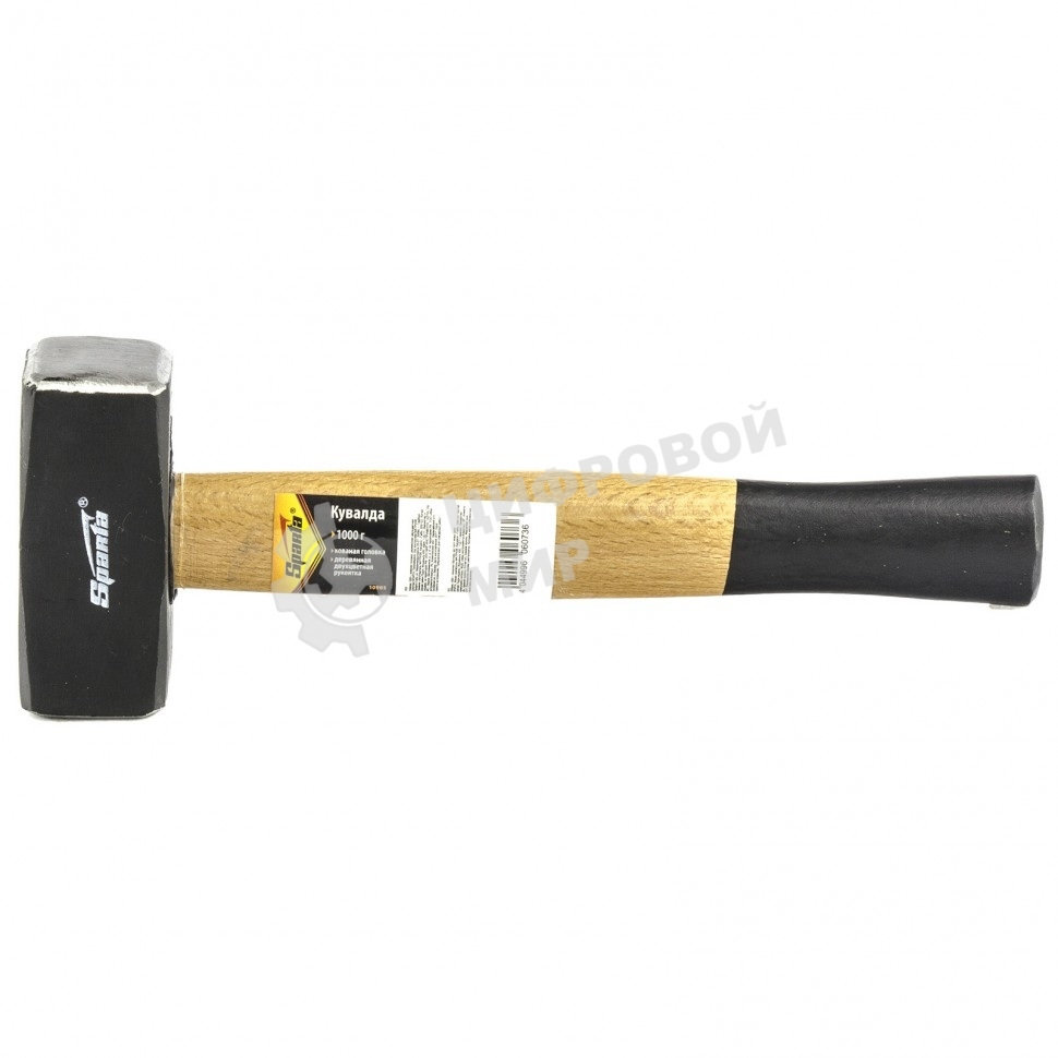 Кувалда Sparta 1000 г, кованая головка, деревянная двухцветная рукоятка