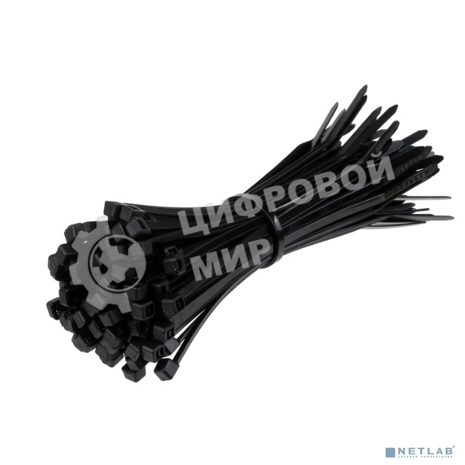 Стяжка нейлоновая Exegate EX253856RUS неоткрывающаяся CV-300B, 300 мм, упак. 100 шт черная