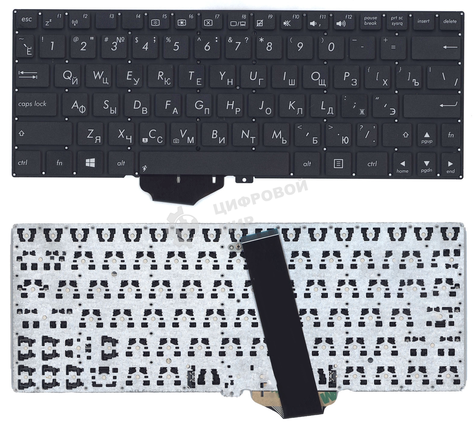 Клавиатура для ноутбука Asus Vivobook X102 черная без рамки