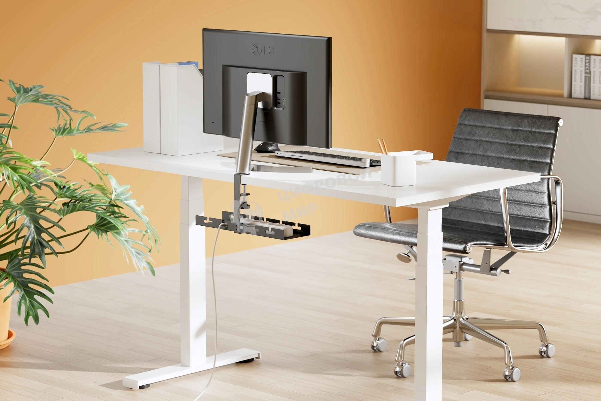 Кабель-канал Cactus CS-CM-400-1BK для столов 40x12.9x19см черный